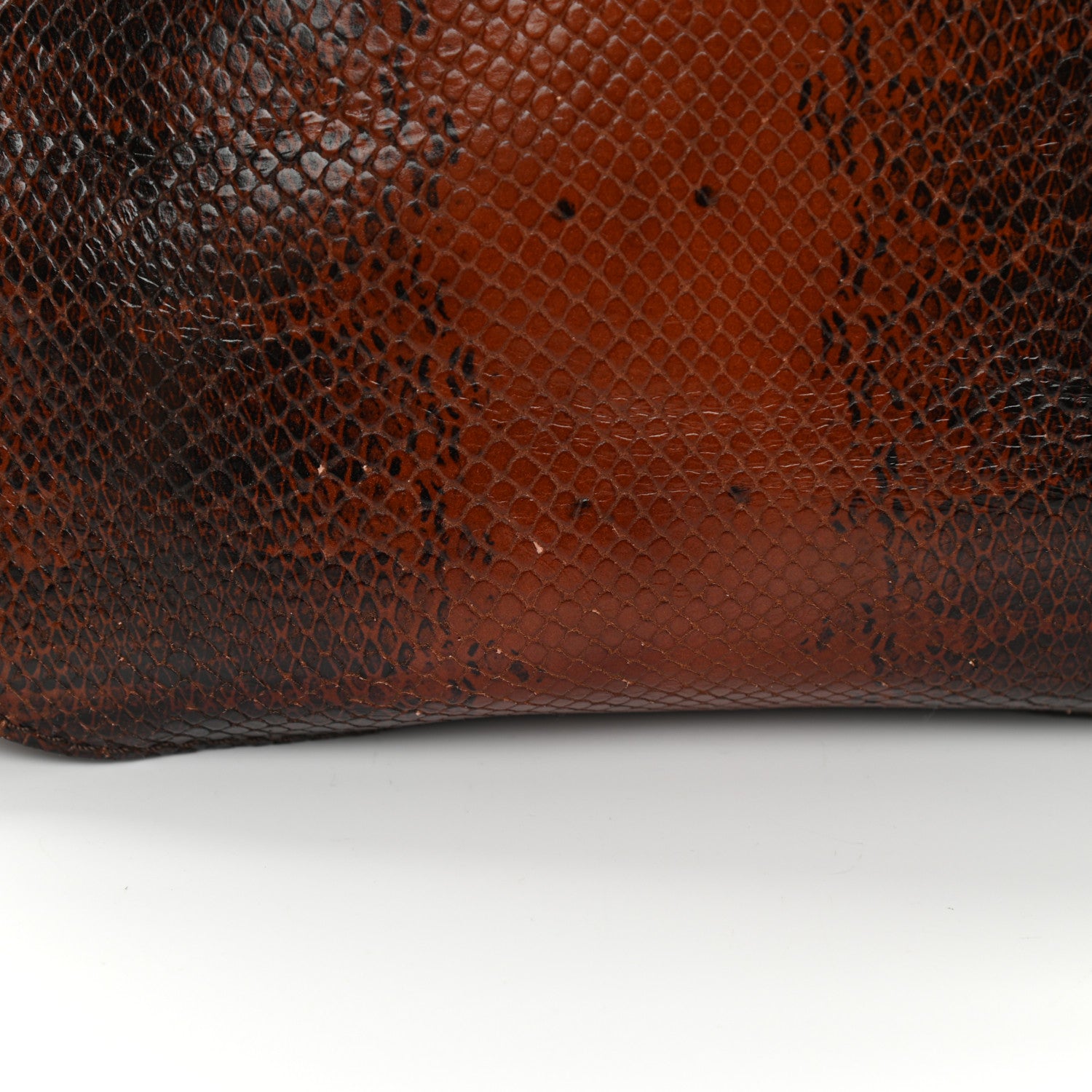 Chloe Calfskin Watersnake Embossed Medium Marcie Satchel Sepia Brown 13 of 14