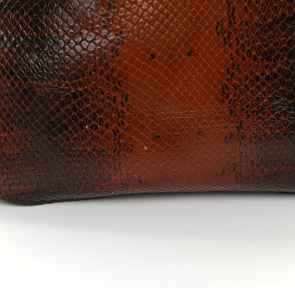 Chloe Calfskin Watersnake Embossed Medium Marcie Satchel Sepia Brown 13 of 14