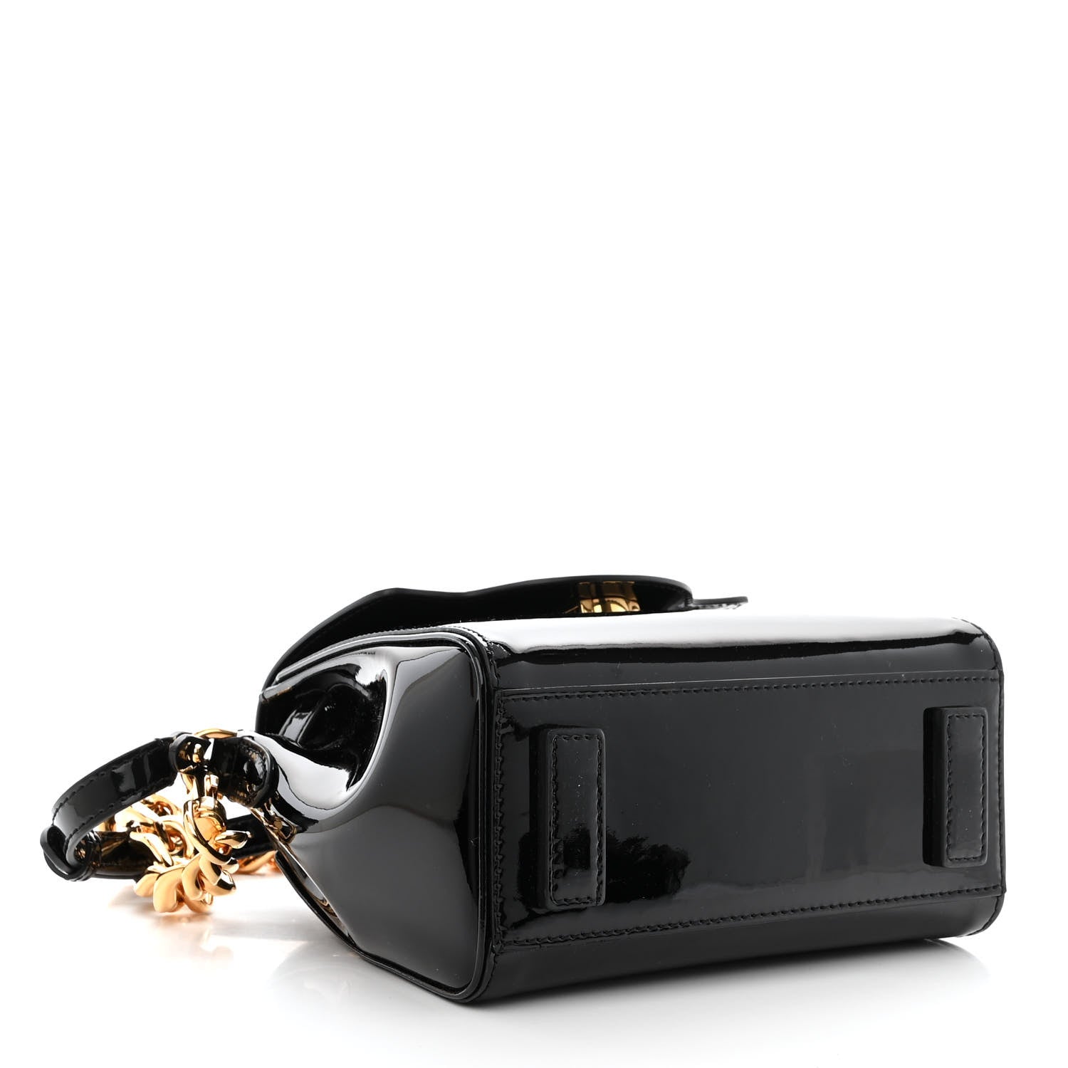 Versace Patent Calfskin Small La Medusa Top Handle Bag Black 4 of 9