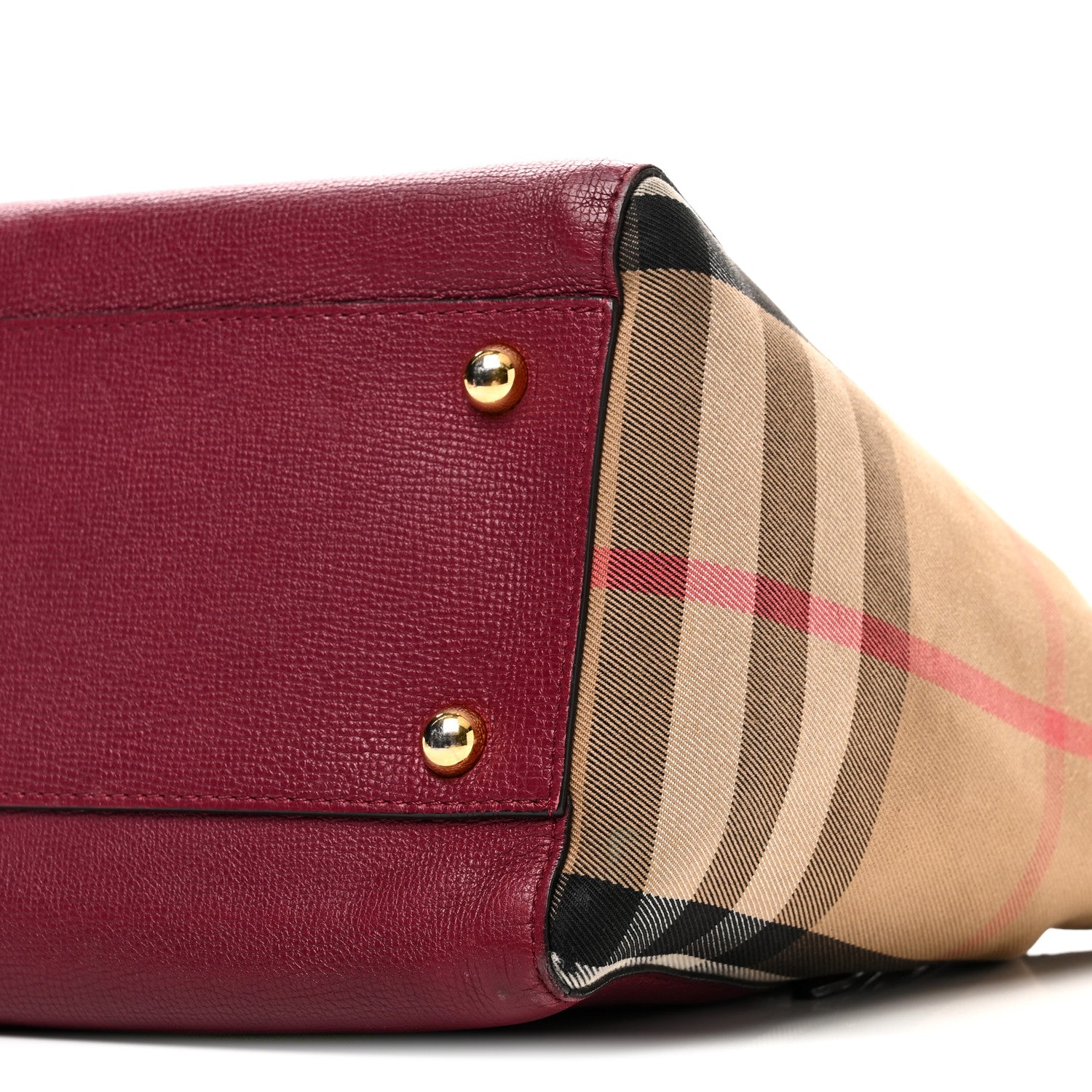 Burberry Grainy Calfskin House Check Small Canterbury Berry Pink 9 of 9