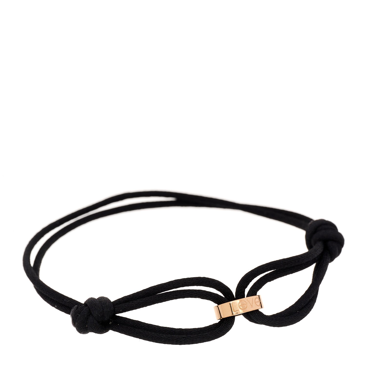 Cartier 18K Pink Gold Charity LOVE Adjustable Cord Bracelet Black 1 of 6