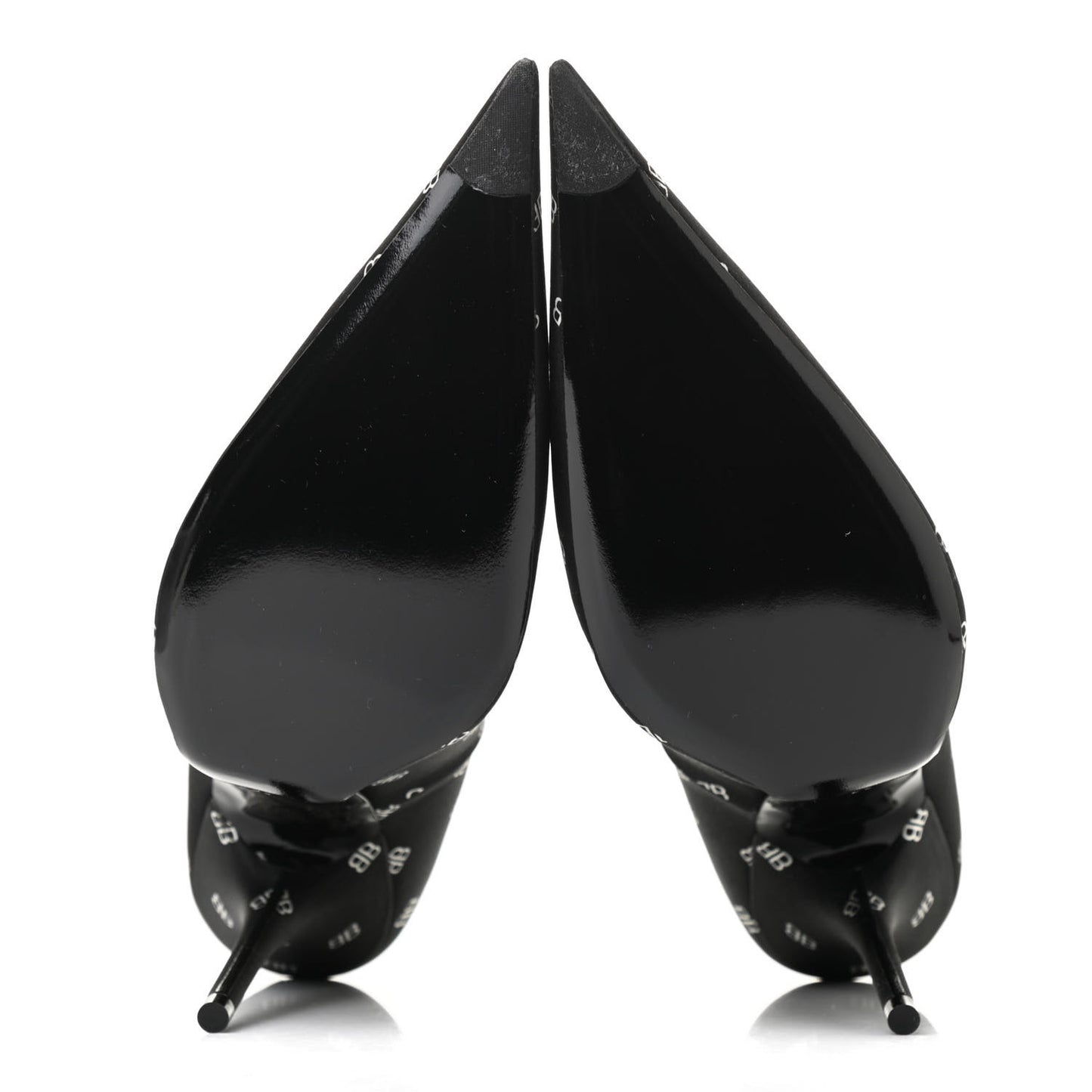 Crepe Satin BB Allover Logo Knife 100mm Pumps 40 Black