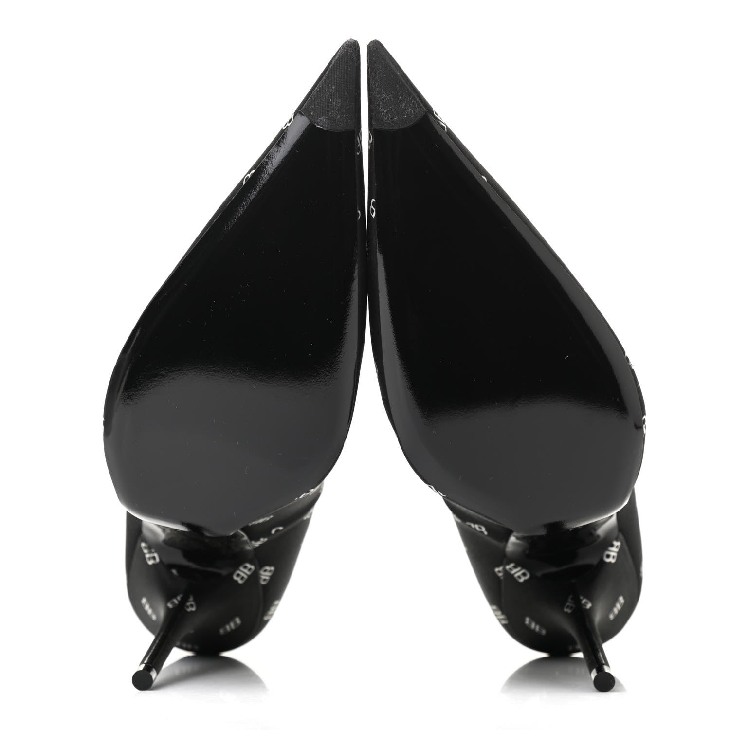 Balenciaga Crepe Satin BB Allover Logo Knife 100mm Pumps 40 Black 5 of 10