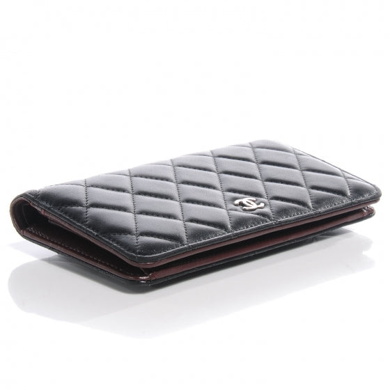 Chanel Lambskin Quilted Yen Wallet Black 4 of 9