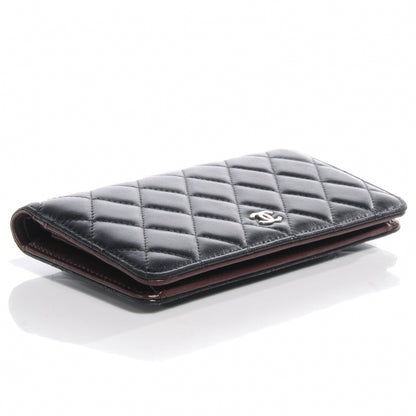 Chanel Lambskin Quilted Yen Wallet Black 4 of 9