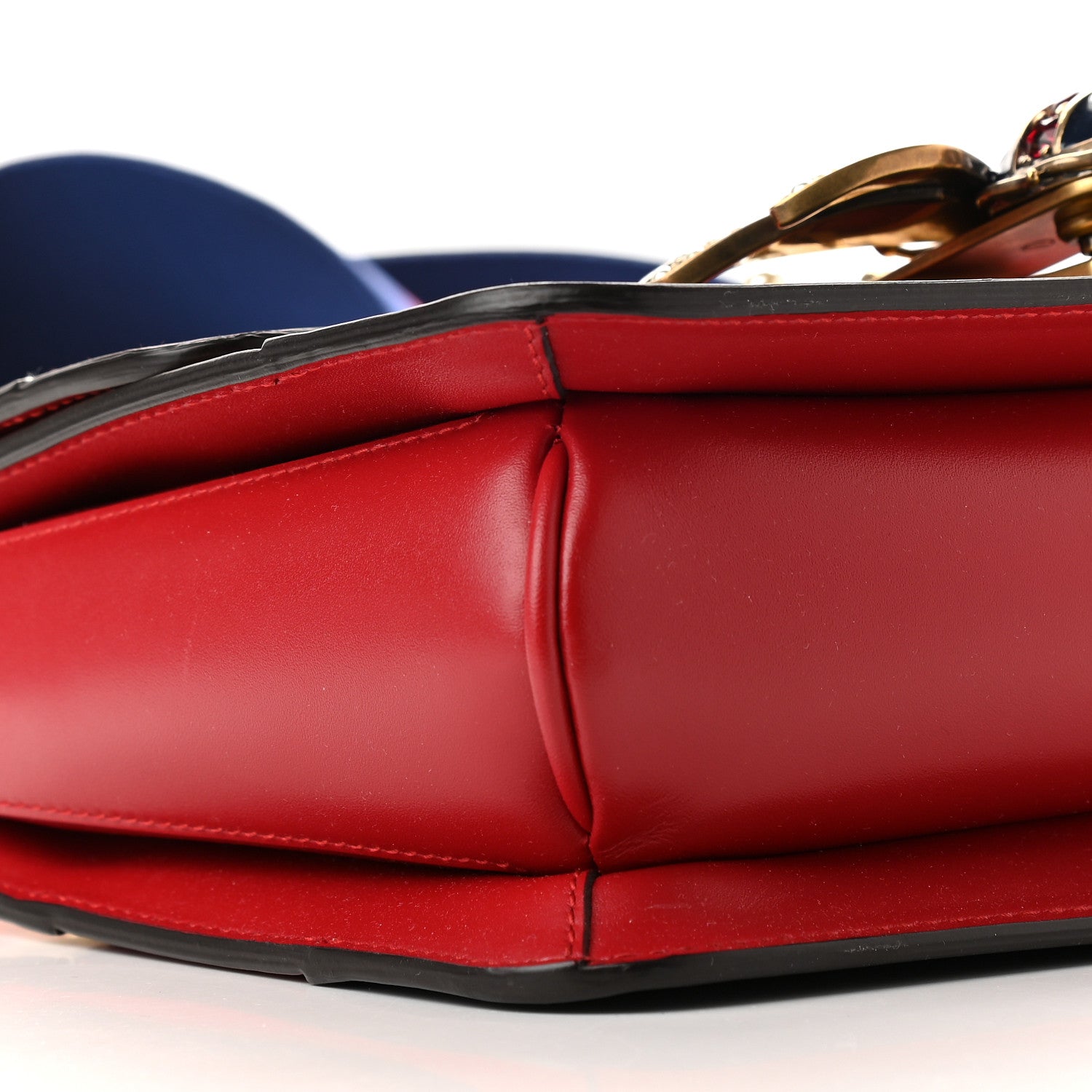 Gucci Calfskin Sylvie Web Queen Margaret Shoulder Bag Blue Agata Hibiscus Red Mystic White 8 of 10