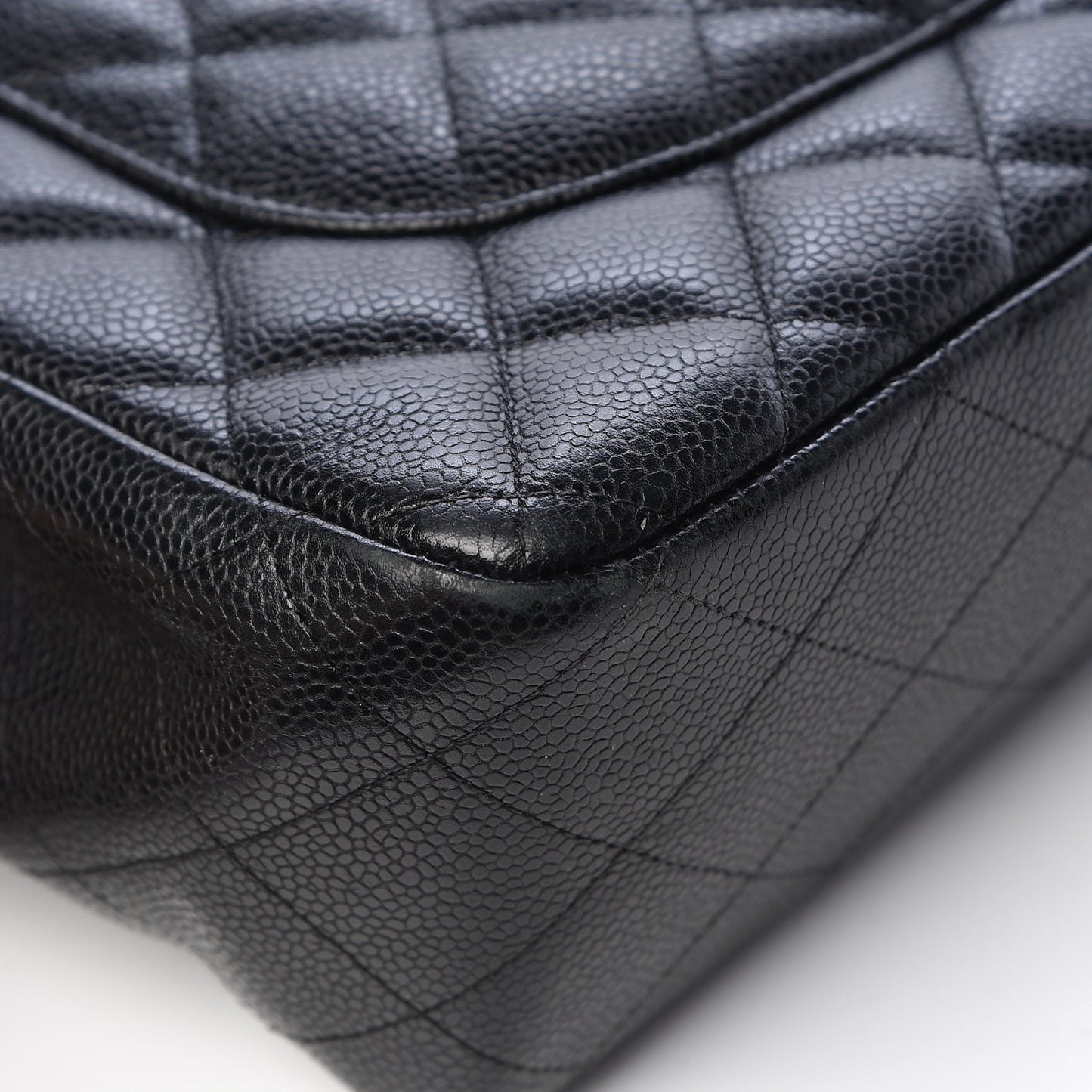 Caviar Quilted Jumbo Double Flap Black