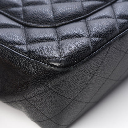 Chanel Caviar Quilted Jumbo Double Flap Black 12 of 14