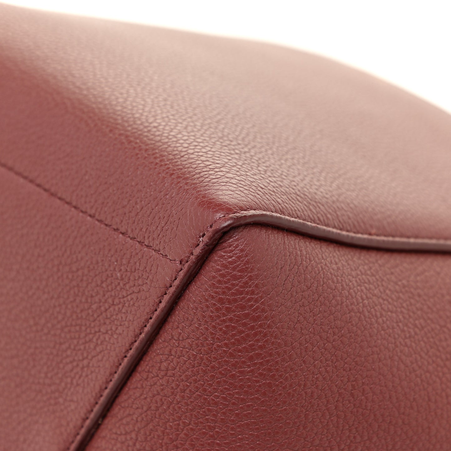 Soft Grained Calfskin Sangle Bucket Bag Red