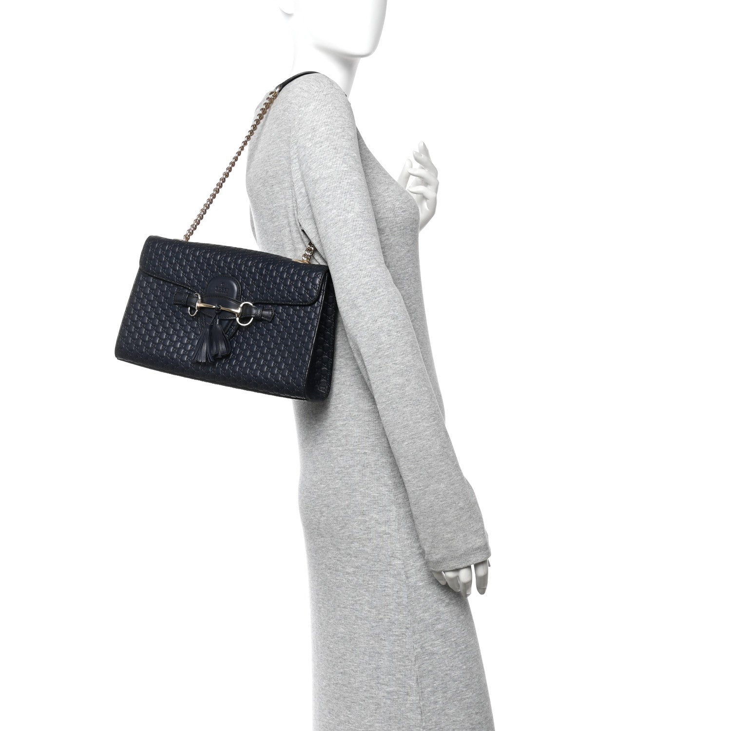 Gucci Microguccissima Medium Emily Chain Shoulder Bag Blue 2 of 11