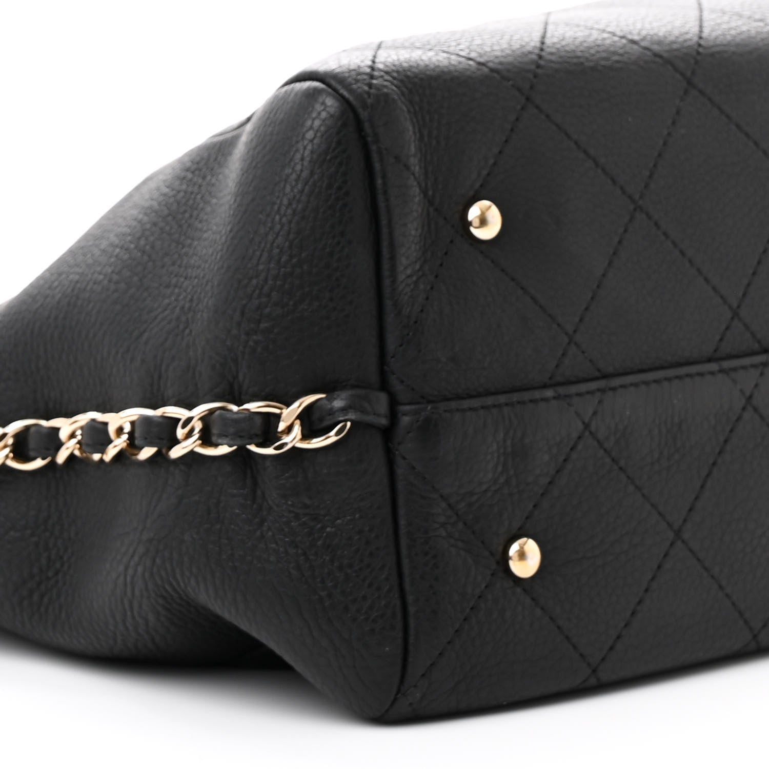 Chanel Bullskin Stitched Large Shopping Bag Black 9 of 17
