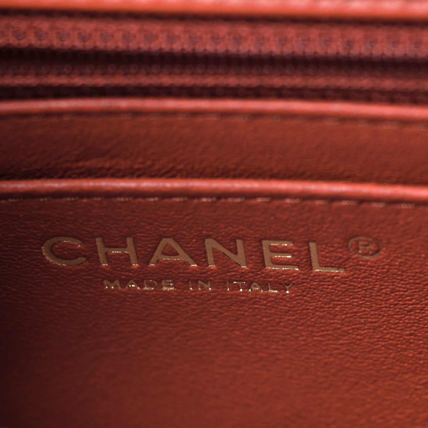 Lambskin Quilted Mini Rectangular Flap Brown