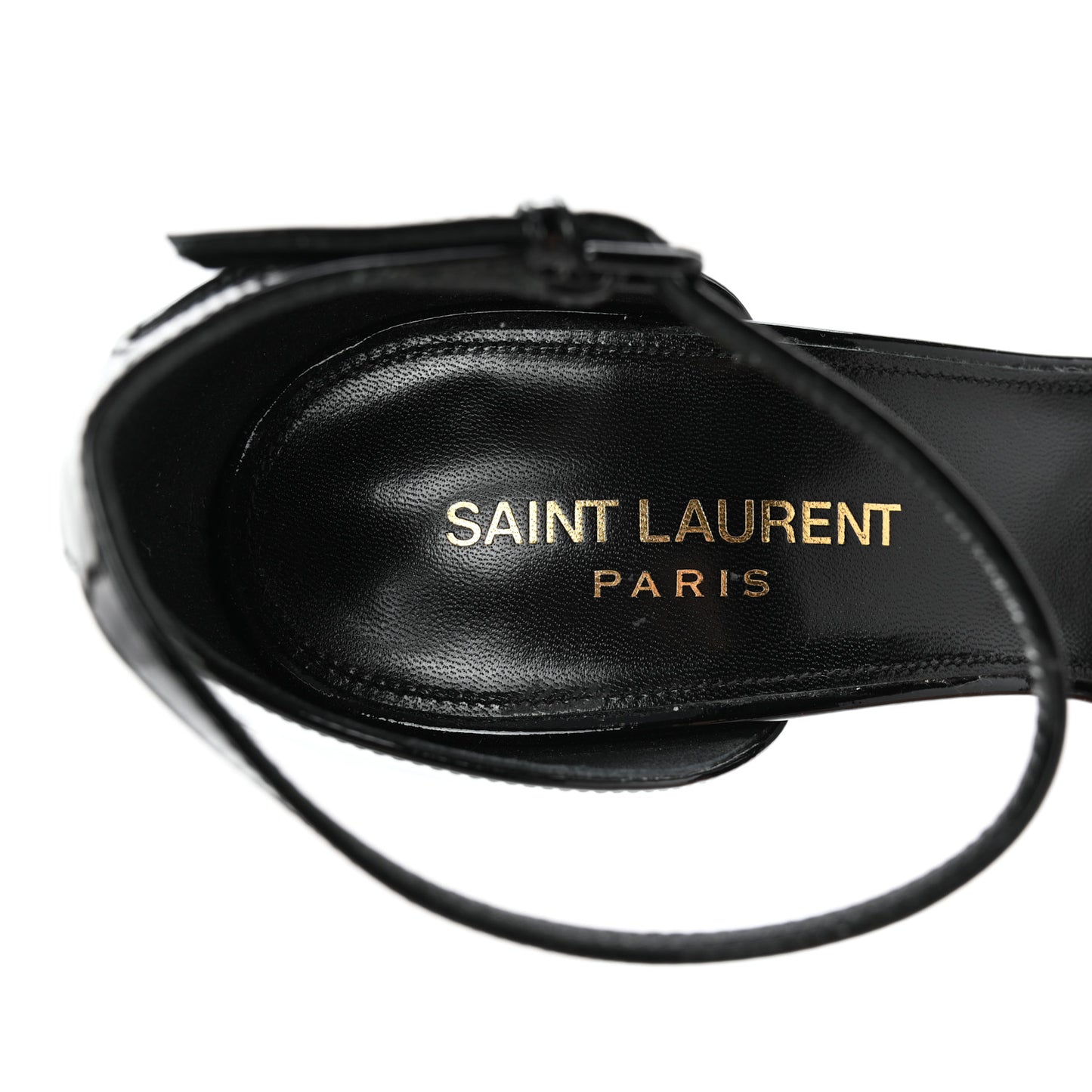 Patent Calfskin Opyum 110 Sandals 37 Black Gold