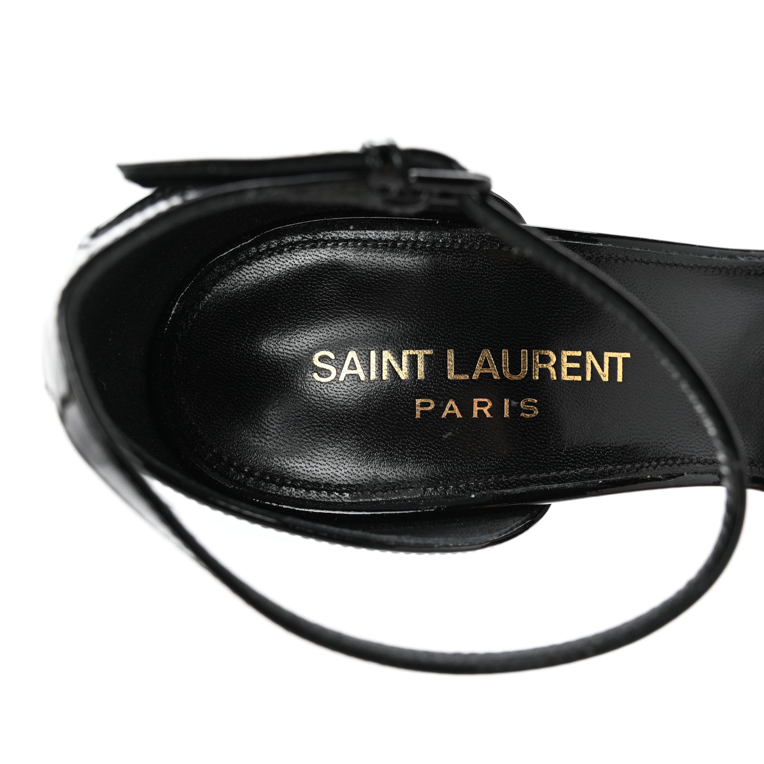 Saint Laurent Patent Calfskin Opyum 110 Sandals 37 Black Gold 7 of 12