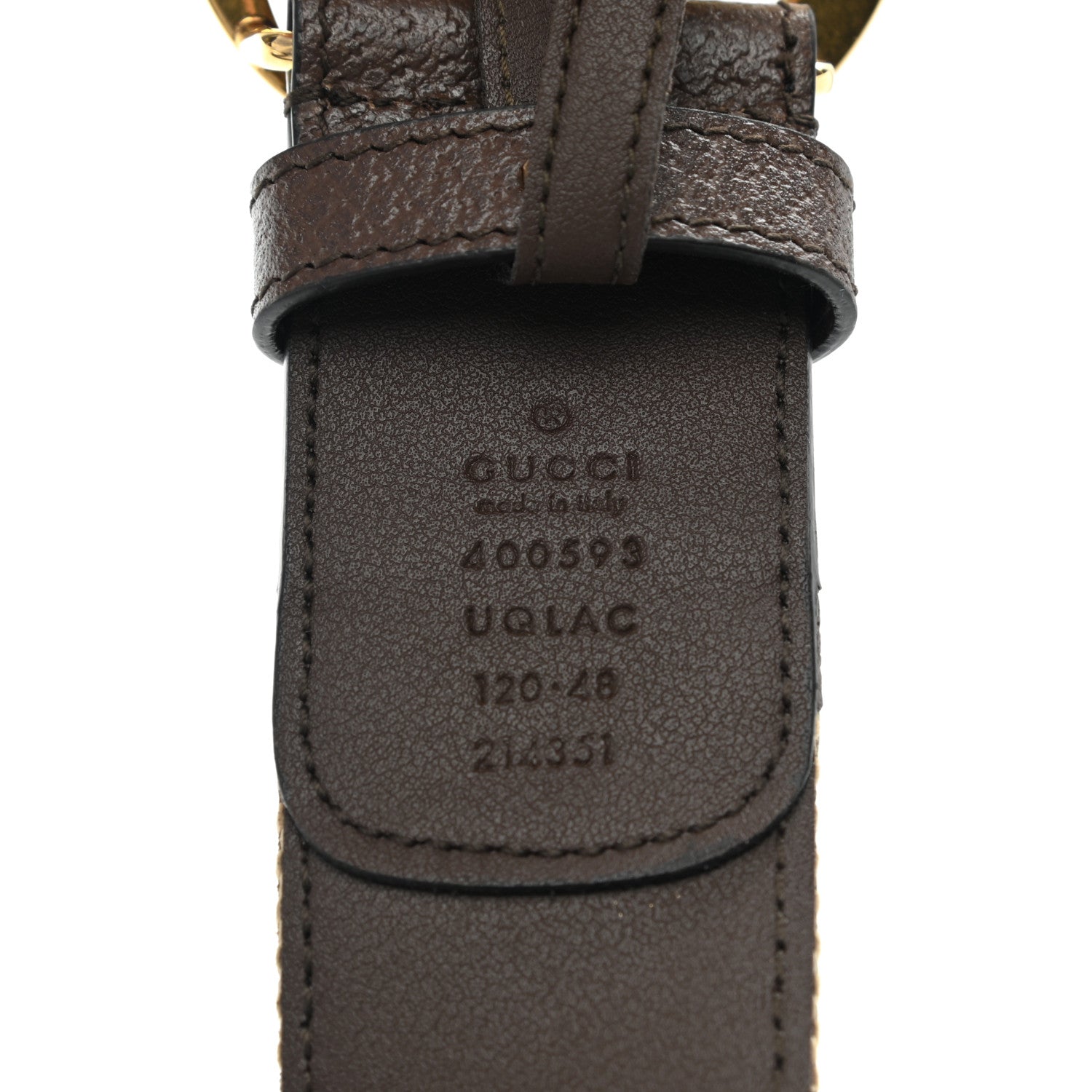 Gucci Monogram Jumbo GG Textured Dollar Calfskin Double G 40mm Belt 80 32 Camel Ebony 5 of 6