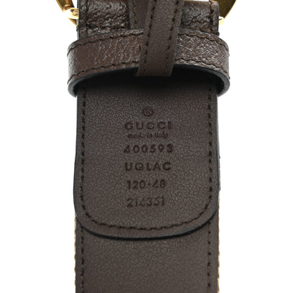 Gucci Monogram Jumbo GG Textured Dollar Calfskin Double G 40mm Belt 80 32 Camel Ebony 5 of 6
