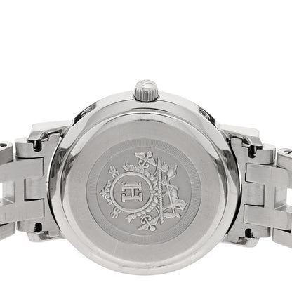 Hermes Stainless Steel Diamond Mother of Pearl 24mm Clipper Quartz Watch 4 of 4