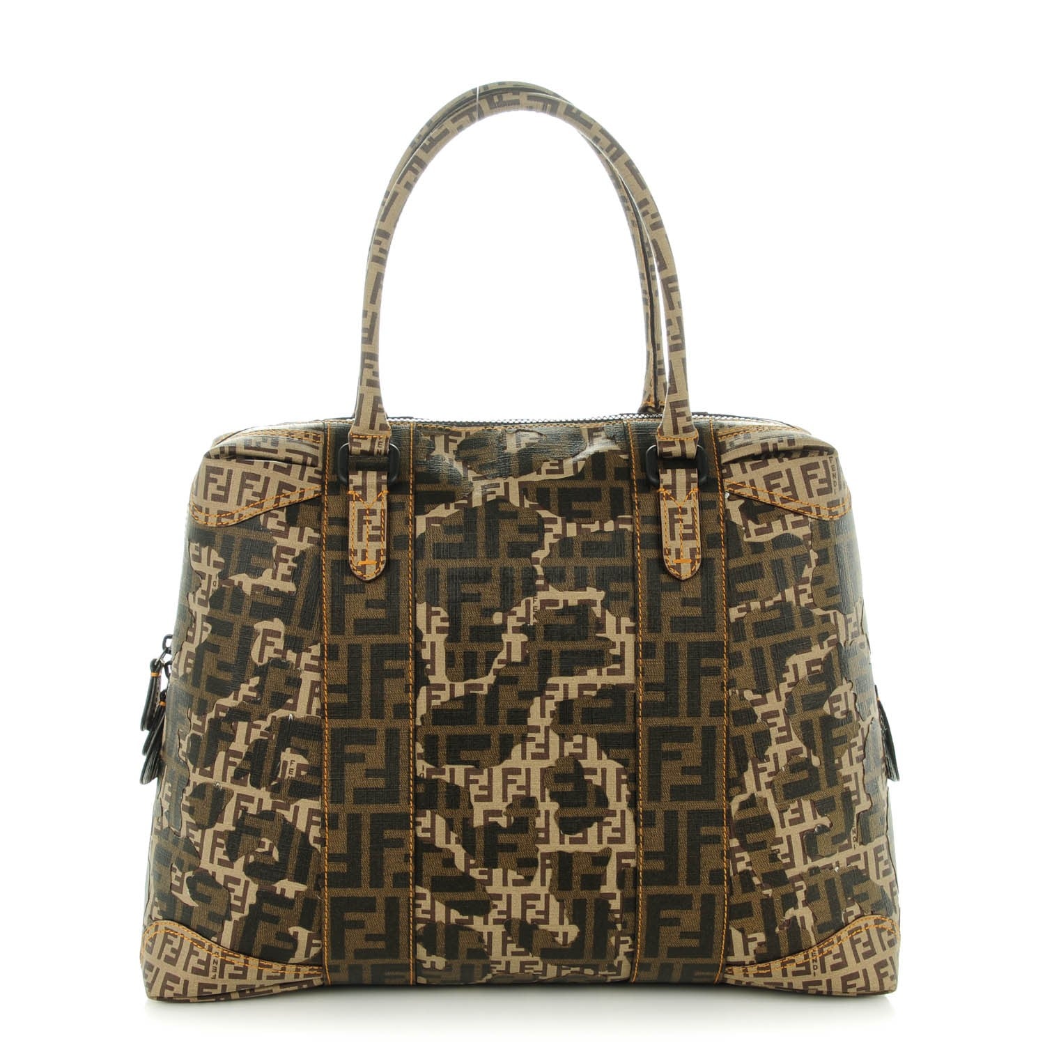 Fendi Zucca Zucchino Spalmati Large Mixed Media B Mix Tote Tobacco 1 of 8