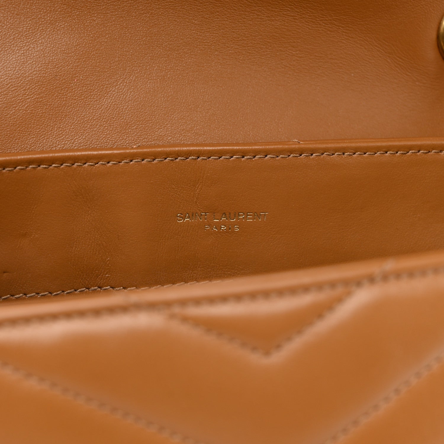 Saint Laurent Calfskin Y Quilted Monogram Medium Loulou Chain Satchel Dark Natural 6 of 13