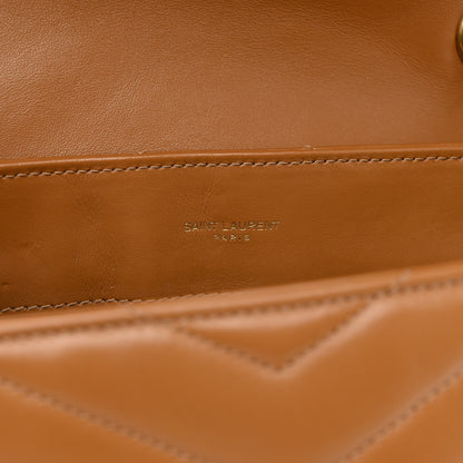 Saint Laurent Calfskin Y Quilted Monogram Medium Loulou Chain Satchel Dark Natural 6 of 13