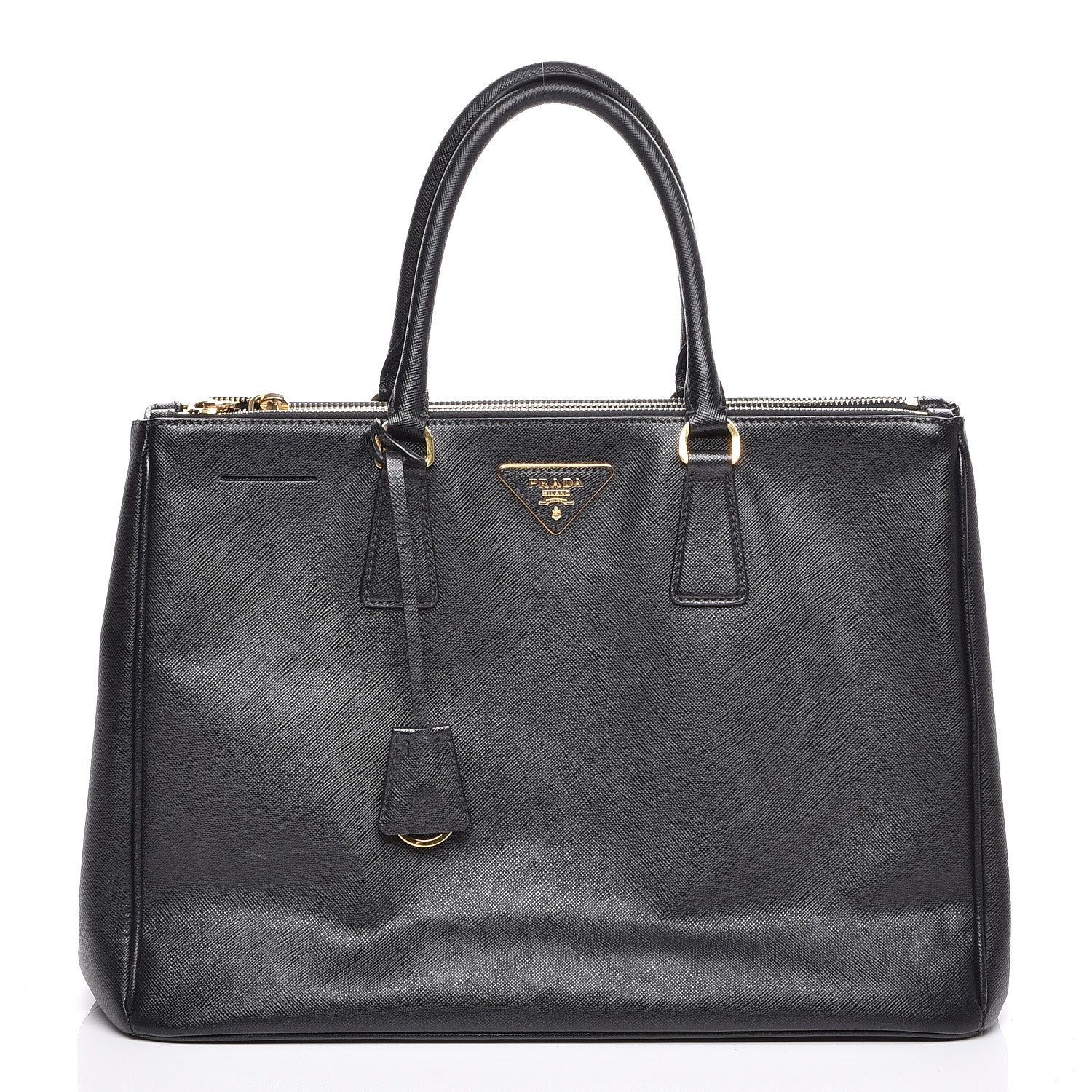Prada Saffiano Lux Large Double Zip Tote Nero Black 1 of 7