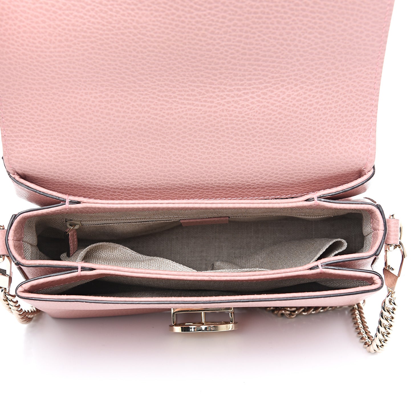 Dollar Calfskin Interlocking G Top Handle Shoulder Bag Soft Pink