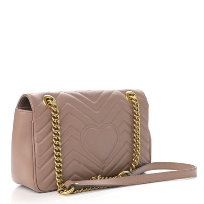 Gucci Calfskin Matelasse Small GG Marmont Shoulder Bag Porcelain Rose 3 of 12