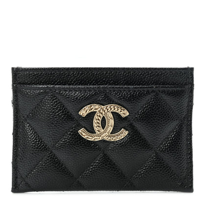 Chanel Caviar Quilted Multi Chain CC Card Holder Black 1 of 11