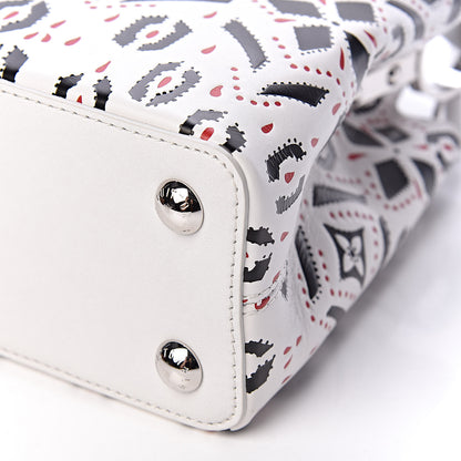 Louis Vuitton Taurillon Fleur Motif Capucines BB Black White 9 of 9