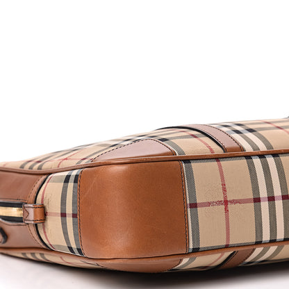Burberry Nylon Horseferry Check Newburg Briefcase Tan 12 of 13