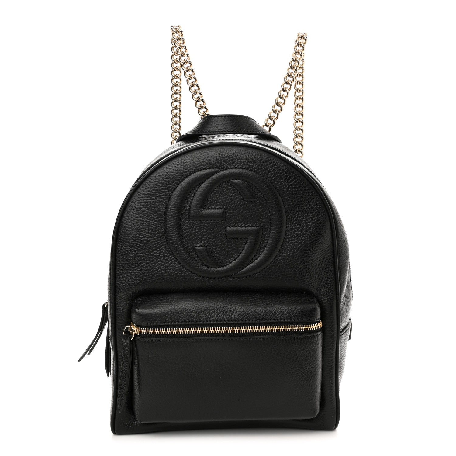 Gucci Pebbled Calfskin Soho Chain Backpack Black 1 of 10