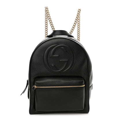 Gucci Pebbled Calfskin Soho Chain Backpack Black 1 of 10