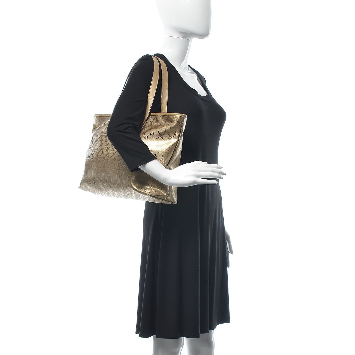 Imprime Monogram Medium Zippered Shopping Tote Champagne