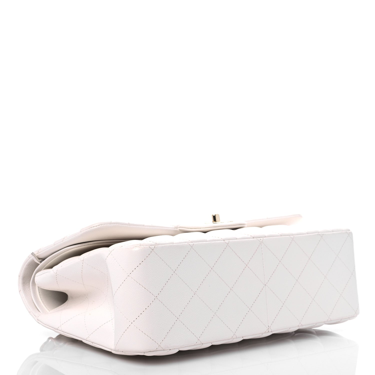 Chanel Caviar Quilted Jumbo Double Flap White 3 of 12