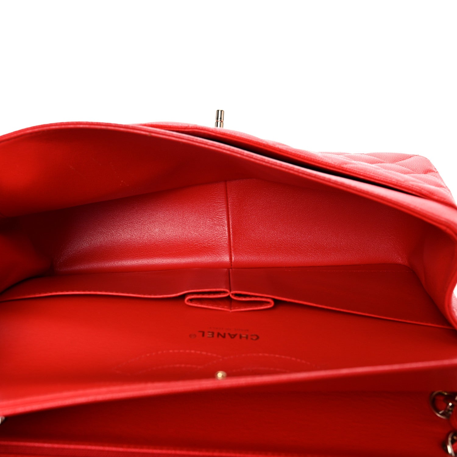 Chanel Caviar Quilted Jumbo Double Flap Red 5 of 15