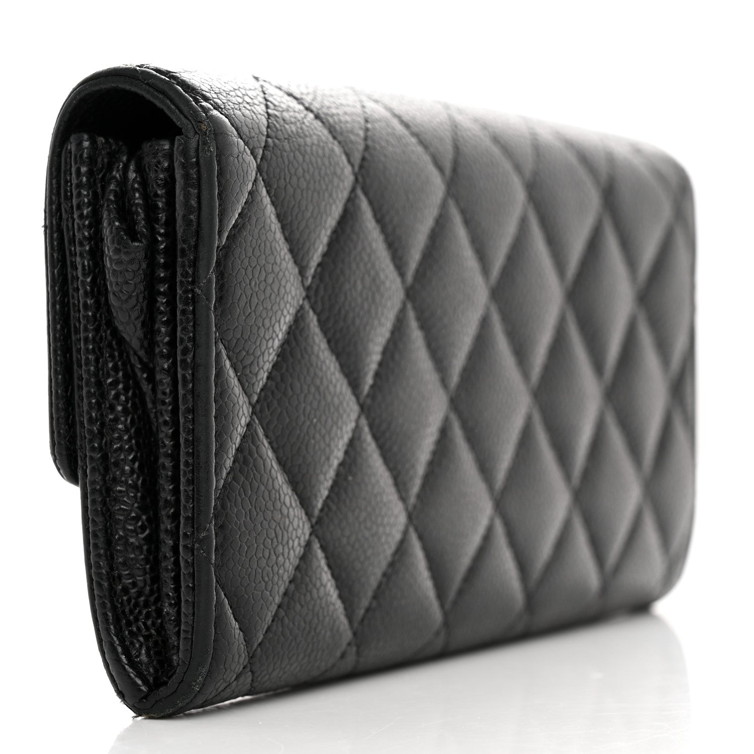 Chanel Caviar Quilted Large Gusset Flap Wallet Black 3 of 9