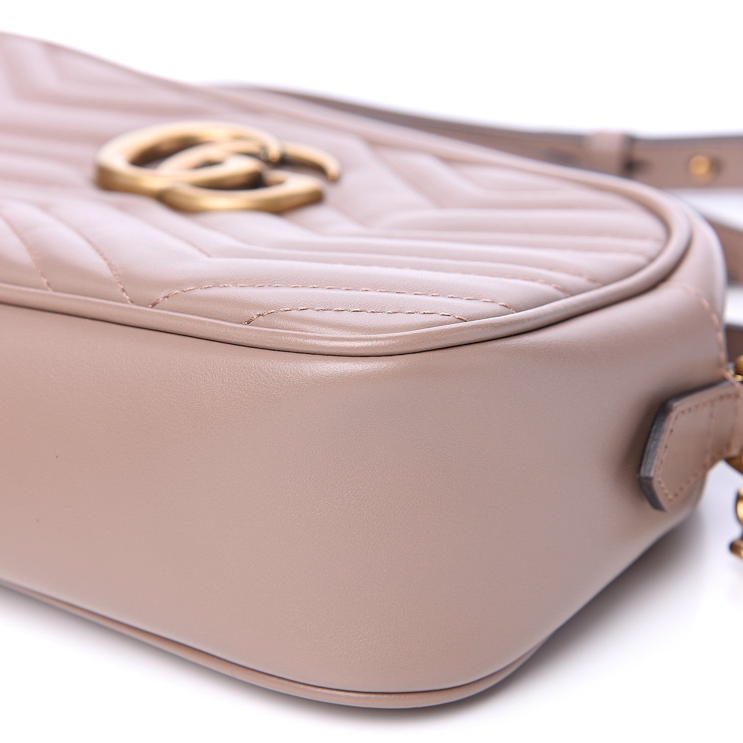 Gucci Calfskin Matelasse Small GG Marmont Chain Shoulder Bag Porcelain Rose 9 of 9