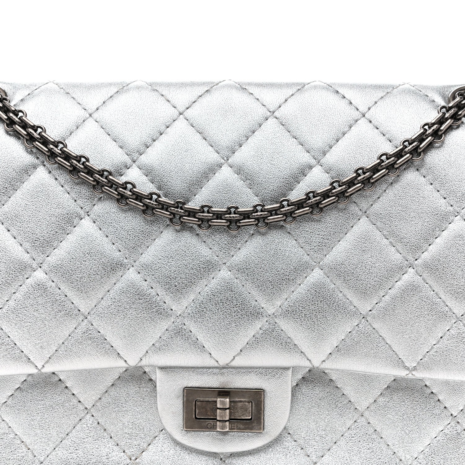 Chanel Metallic Lambskin Quilted 2.55 Reissue 226 Flap Silver 8 of 10