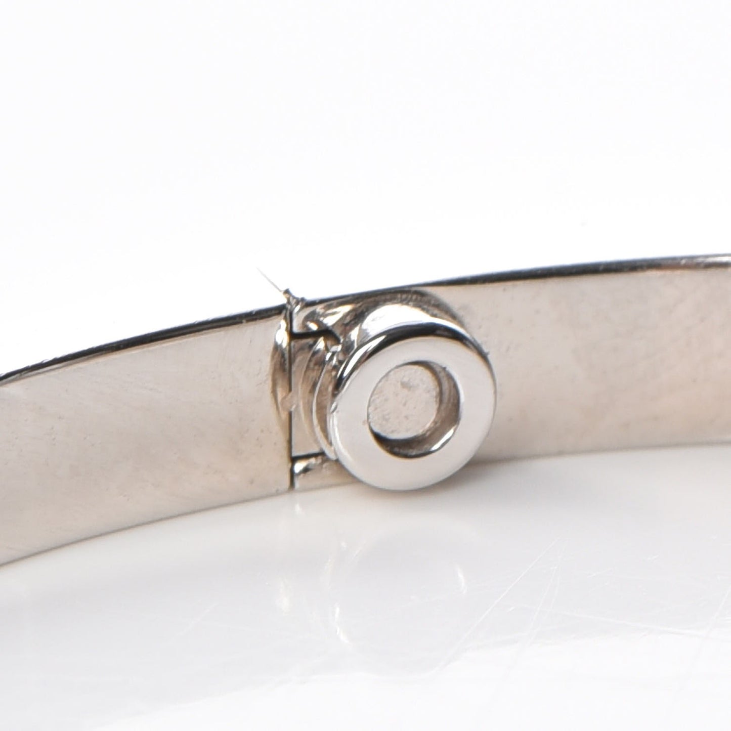 18K White Gold 10 Diamond Small LOVE Bracelet 17