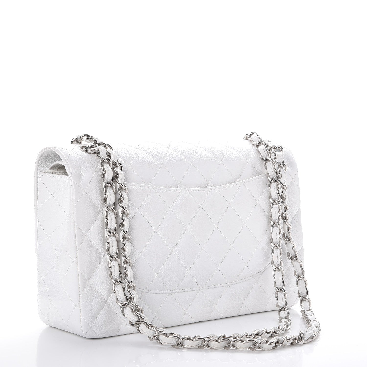 Chanel Caviar Quilted Jumbo Double Flap White 4 of 11