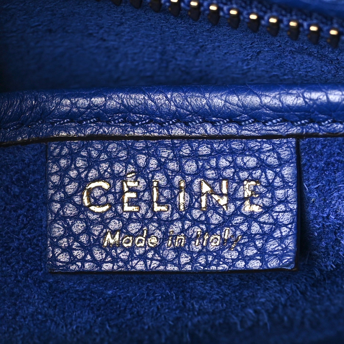 Drummed Calfskin Nano Luggage Indigo