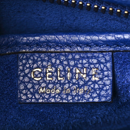 Celine Drummed Calfskin Nano Luggage Indigo 6 of 8