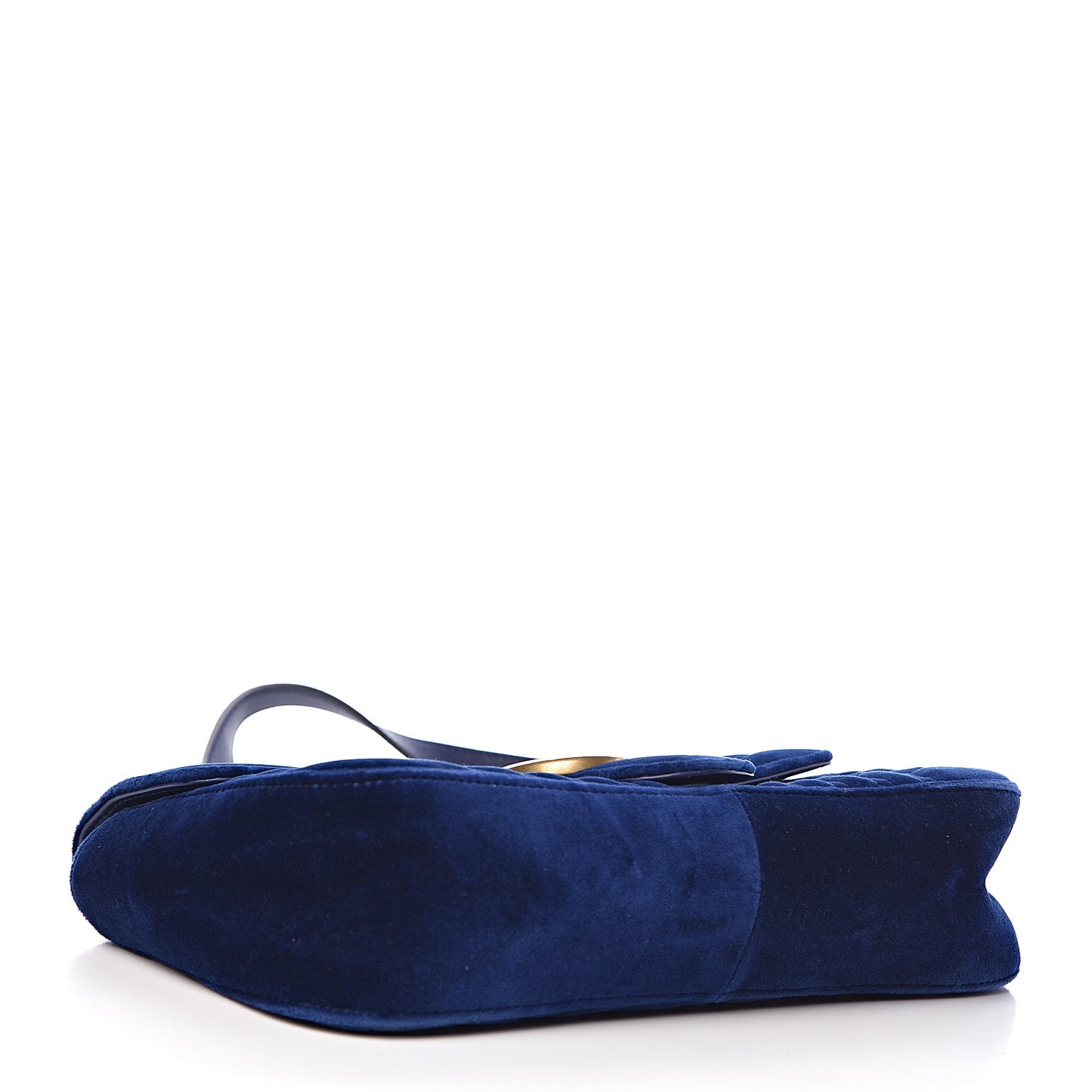 Velvet Matelasse Small GG Marmont Shoulder Bag Cobalt Blue