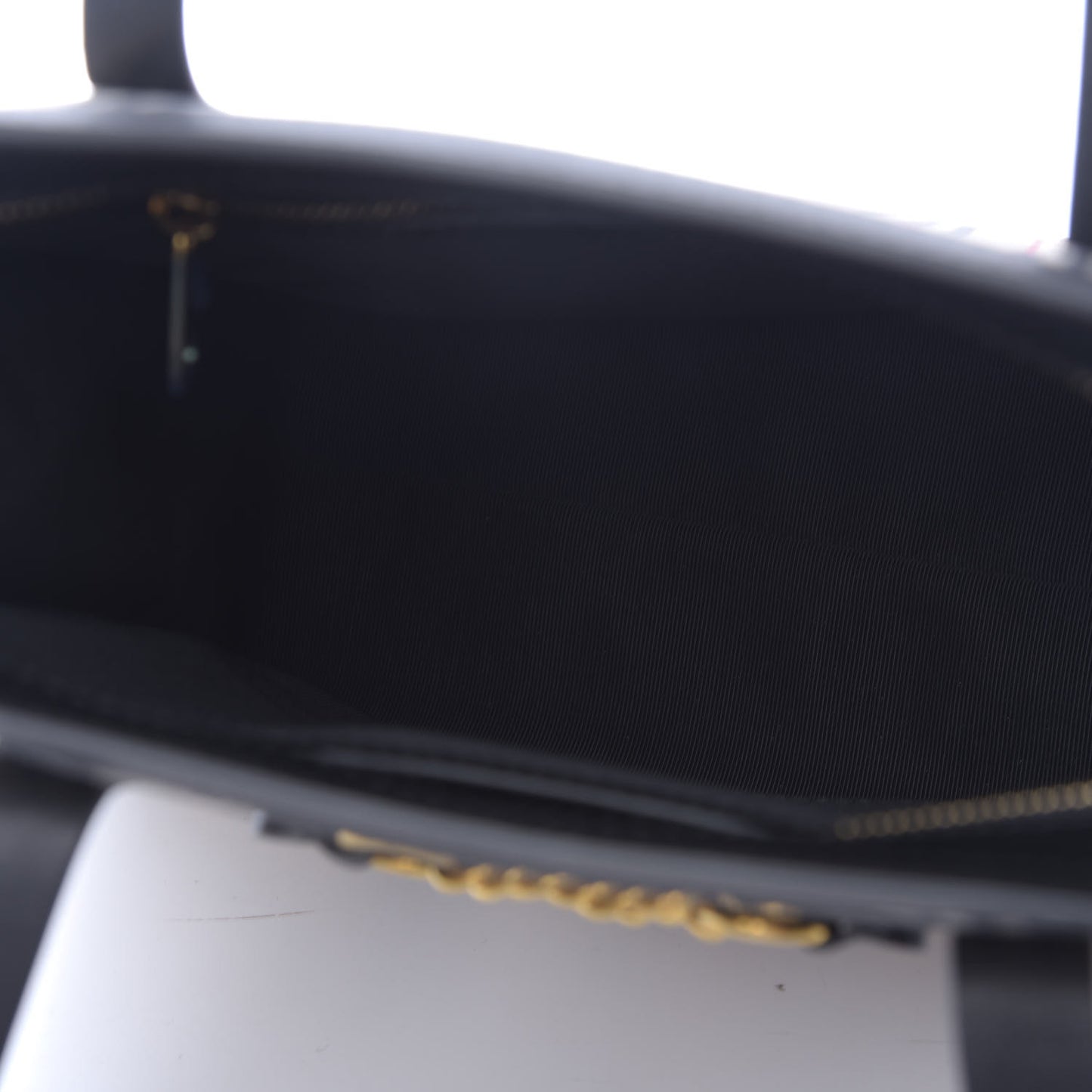 Calfskin 1983 Knight Check Link Medium Zip Tote Black