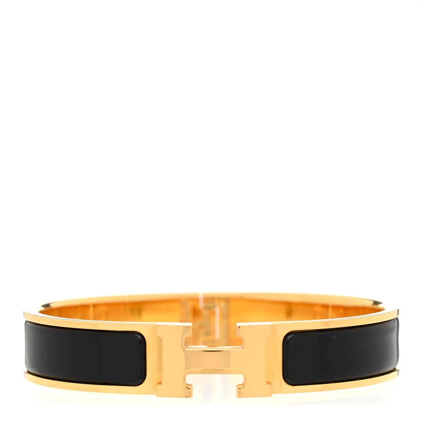 Enamel Narrow Clic Clac H Bracelet GM Black