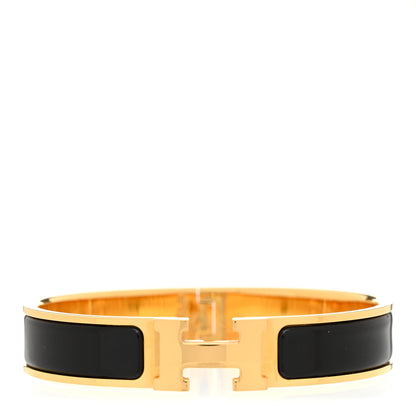 Hermes Enamel Narrow Clic Clac H Bracelet GM Black 1 of 5