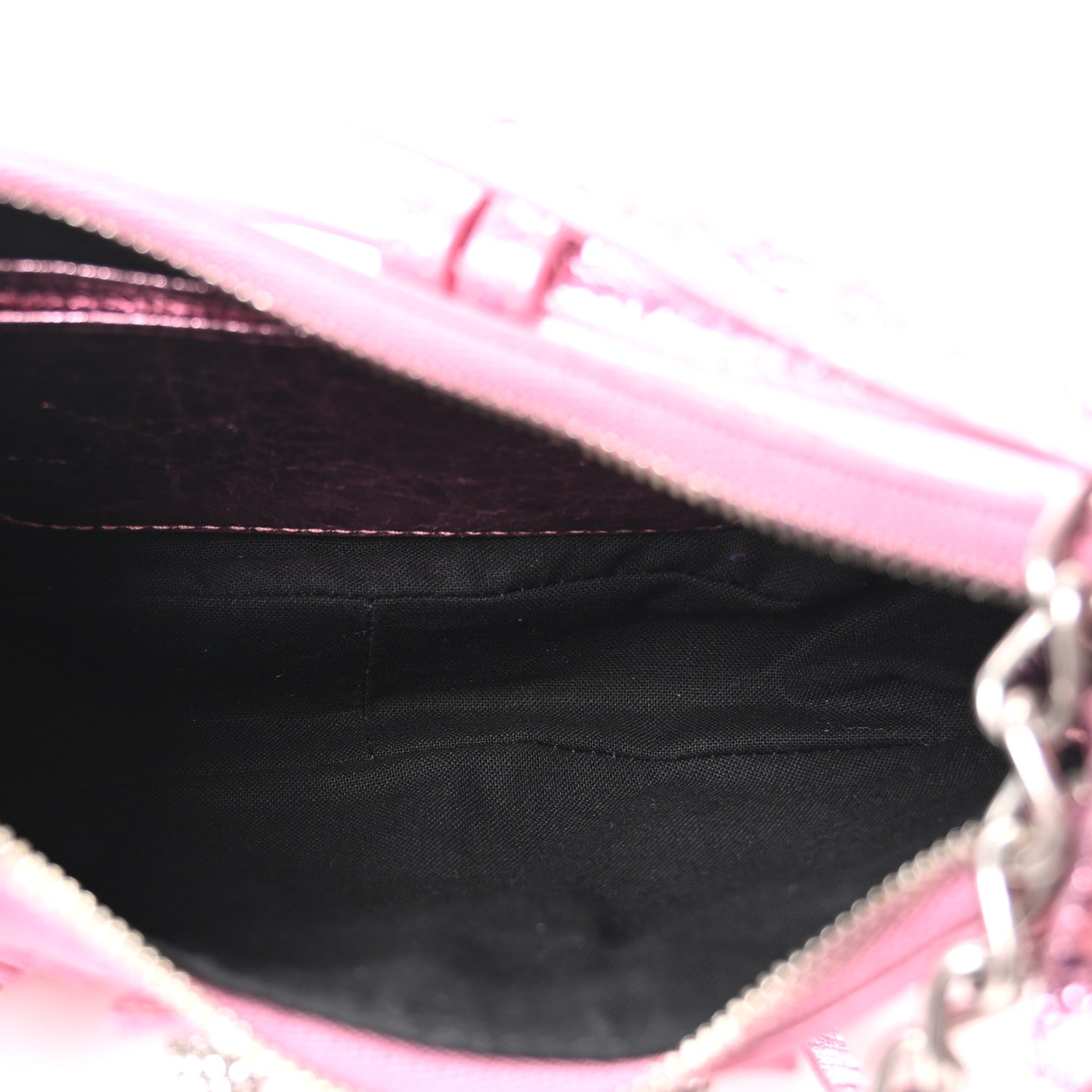 Balenciaga Metallic Agneau Arena Crystal Le Cagole Mini Purse With Chain Met Pink 5 of 11