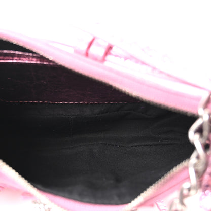 Balenciaga Metallic Agneau Arena Crystal Le Cagole Mini Purse With Chain Met Pink 5 of 11