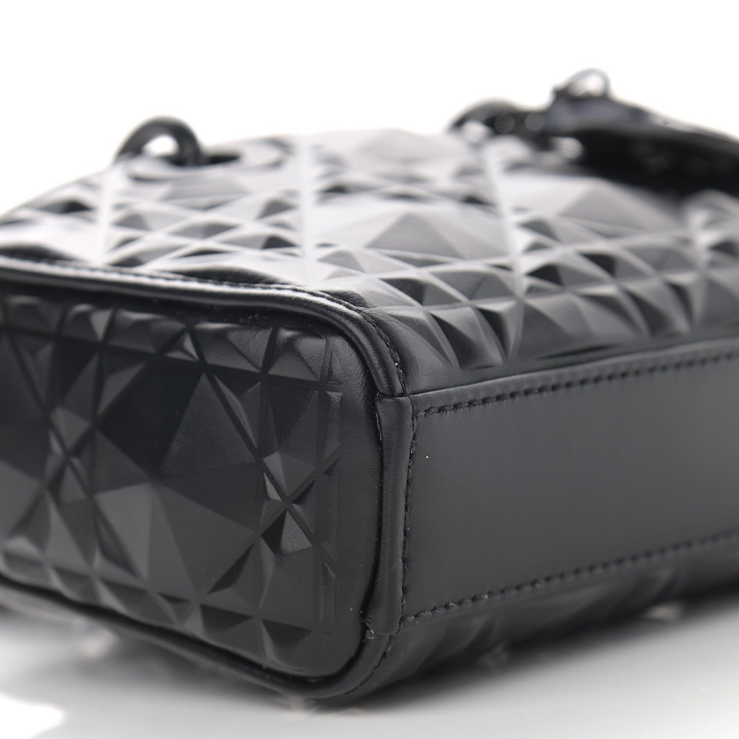 Christian Dior Calfskin Cannage Diamond Micro Lady D-Joy Black 10 of 11