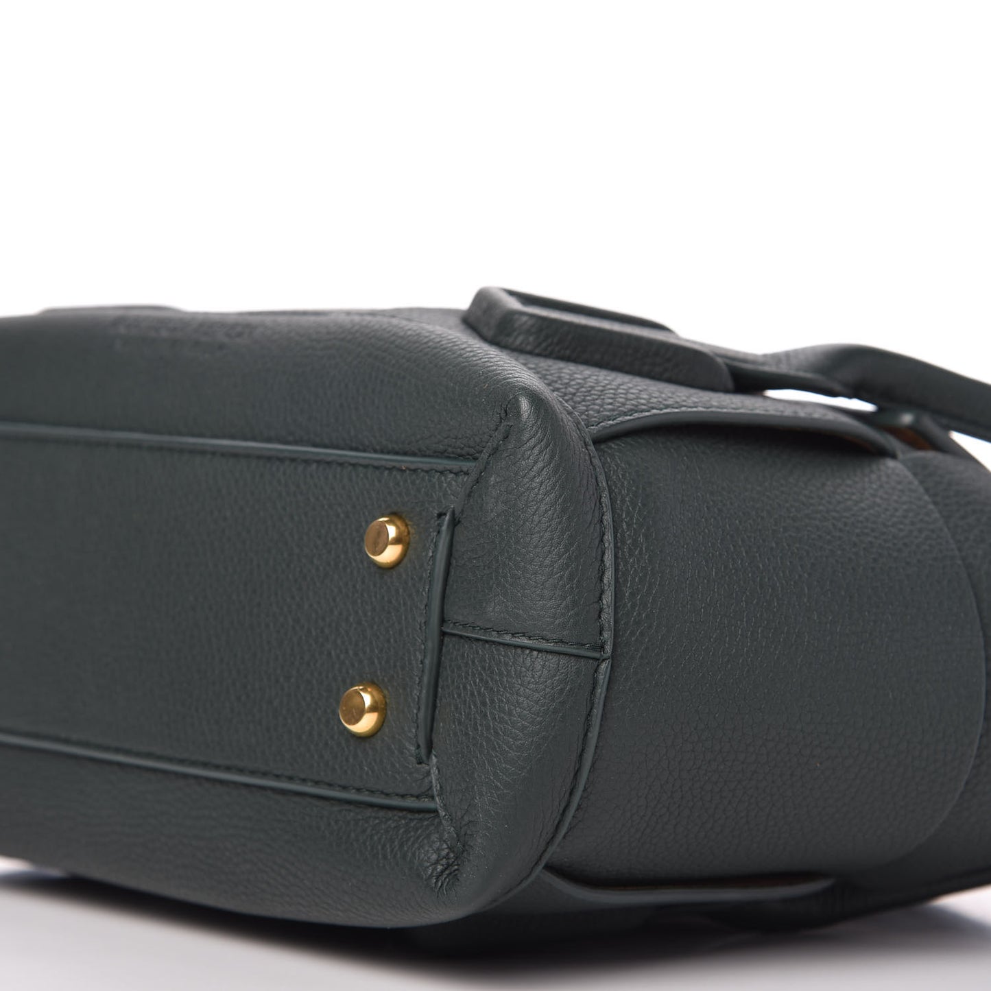 Grained Calfskin Maxi Intrecciato Small Arco Pine Green